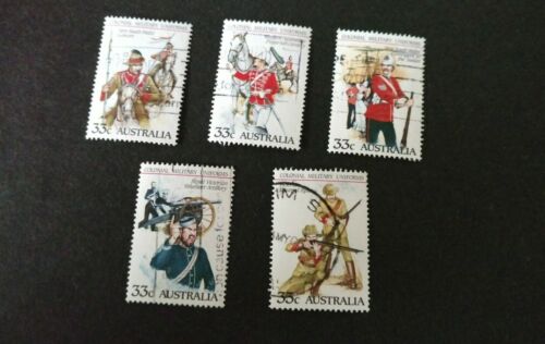 Rjkstamps Australia--#945a-e Used--1985 Colonial Military Uniforms - Picture 1 of 2
