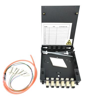 6 Port Fiber Enclosure w/ Splicing Module Multimode OM1 Simplex SC-UPC Kit w a 1