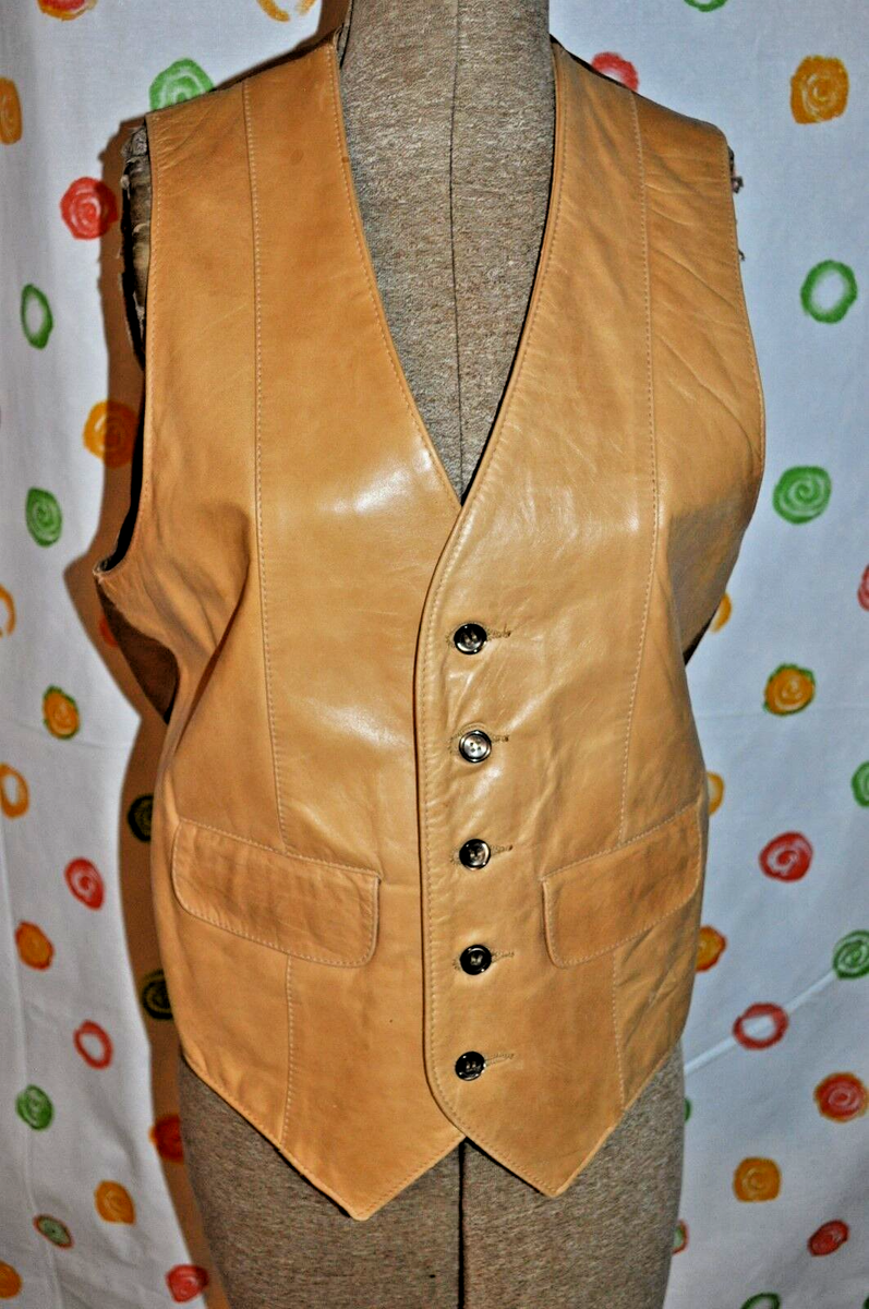 Men`s BROWN LEATHER RANCHER SILTON 40 biker farm Gambler