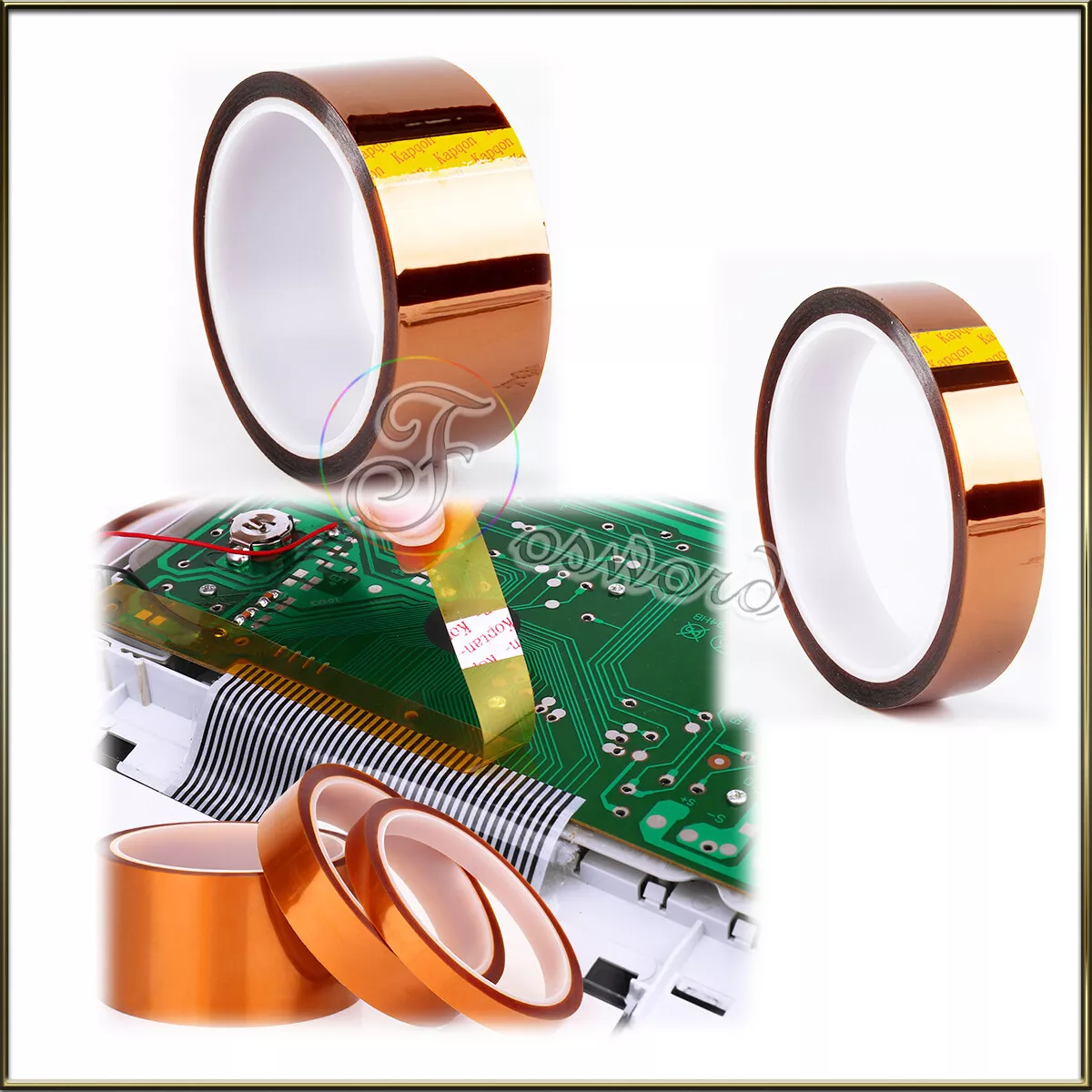 Polyimide Tape Heat Resistant Kapton TAPE PCB Insulation 35mm x 33 Meter -  2roll