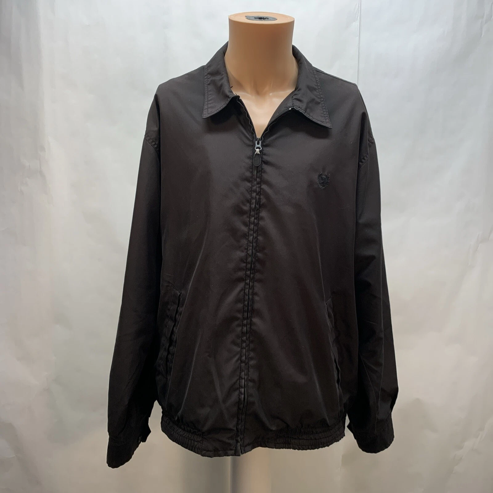 Chaps Jacket Mens XL Light Weight Full Zip Black