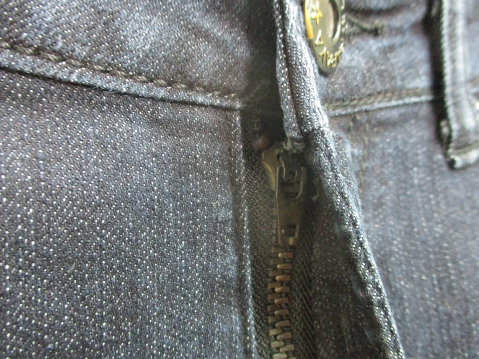 Pantalones de mezclilla Papaya 5 para mujer talla junior azul ajustados elásticos lavado oscuro informales A2 Foto 3 de 4