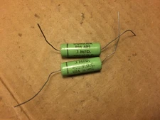2 NOS Cornell Dubilier GREENIE .1 uf 400v Capacitors Guitar Tone Cap TESTED (Qty