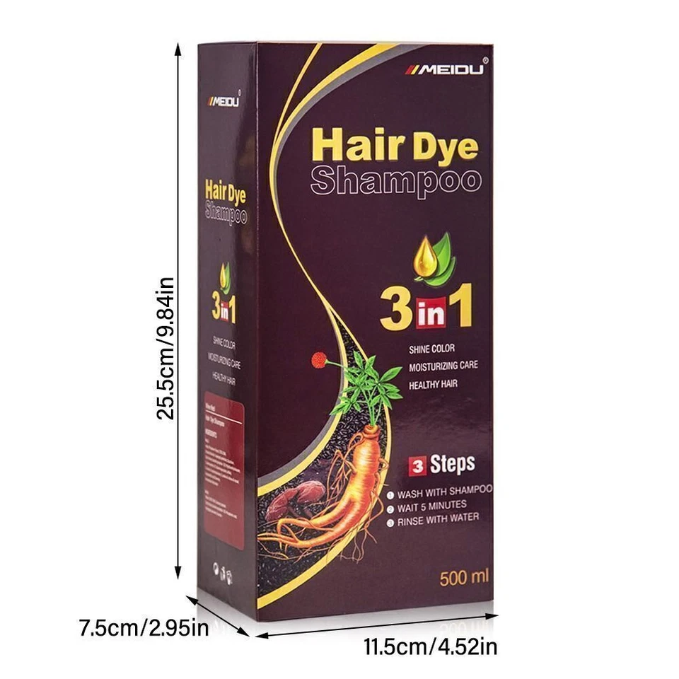 3 In 1 Hair Dye Shampoo Herbal Brown Hair Dye for Men Women Herbal Ingredients - - Image 2 of 4