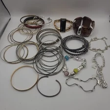 Lot of 41 Vintage And Modern Bracelets Variety of Styles, Materials, Craft, Size