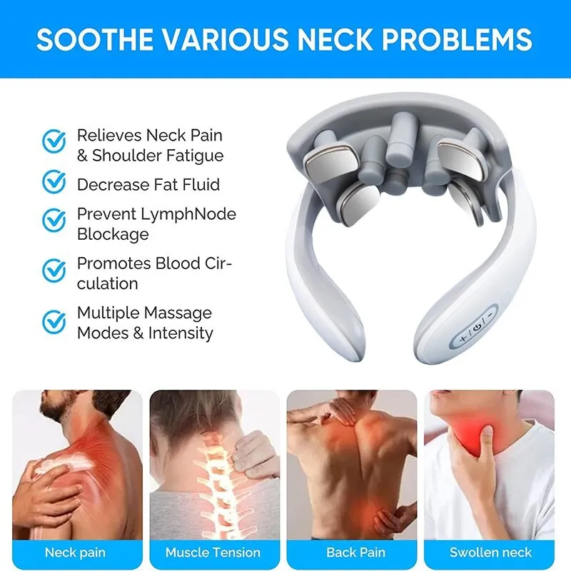 Intelligent Electric Neck Massager With Vibration, Heat And Voice Massage  Function, Relieve Muscle And Spine