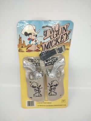 vintage DISNEY MICKEY 2丁拳銃 fits XL Walt Disney Two Gun Mickey Mouse Cowboy Toy Gun Set - Sealed