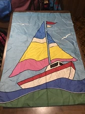 Vintage 1994 Nylon Four Star International Sailboat Ocean Seagull 40”x27” Beach