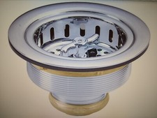 Westbrass Wing Nut Style Large Kitchen Sink Basket Strainer, Polished Chrome
