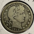 1914-D  Barber Quarter - Free Shipping - (P8-6/IRX)
