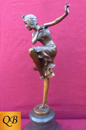 ART DECO BRONZE HINDU TÄNZERIN CHIPARUS FIGUREN SKULPTUR STATUE 1920 FLAPPER LP - Bild 5 von 9
