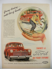 Ford Motor Company 1946 Print Ad ~Choose from a 100 HP V-8 or 90 HP Six Cylinder