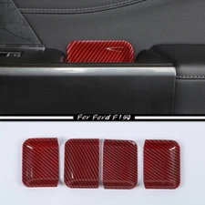 For 2021-2023 Ford F150 F-150 Red Carbon Fiber Inner Door Handle Bowl Cover Trim