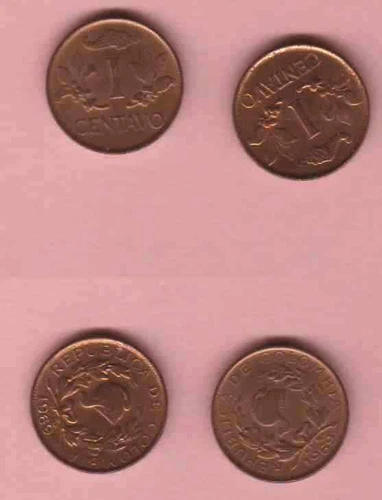 BU38 circulation coins Colombia two pieces 1 Centavo