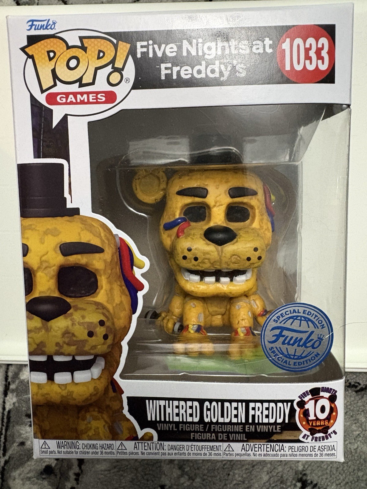 Funko Pop Vinyl Five Nights at Freddy's Withered Golden Freddy 1033 Figure FNAF - Image 2