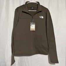 The North face Smokey brown 1/4 zip Cedar trail grid fleece jacket men’s size S