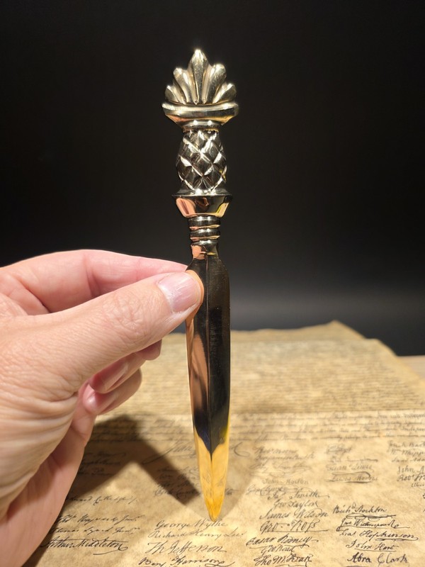 Vintage Style Brass Pineapple Handle Letter Opener