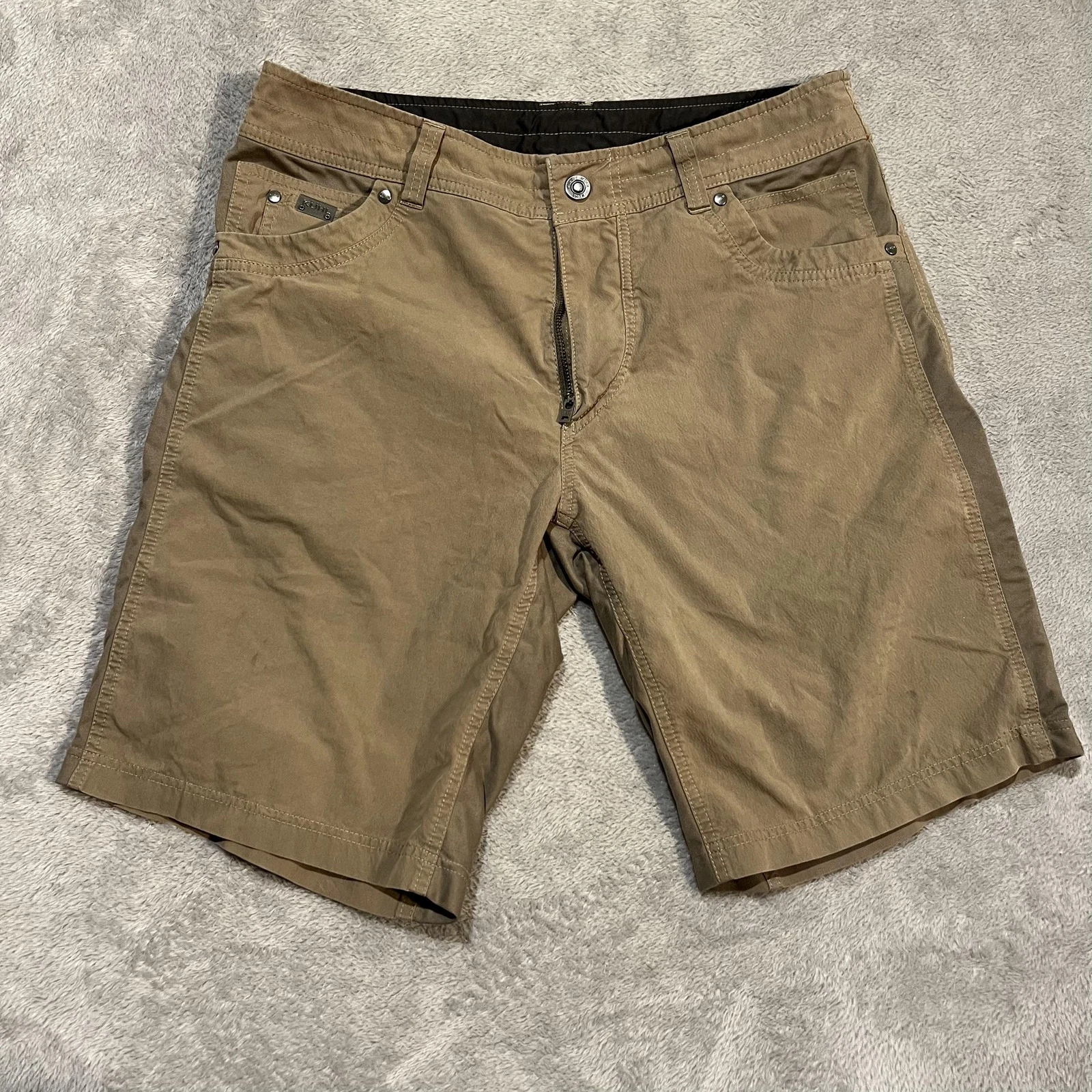 Kuhl Radikl Shorts Mens 34 Brown Hiking Outdoor Workwear Cargo Utility Casual