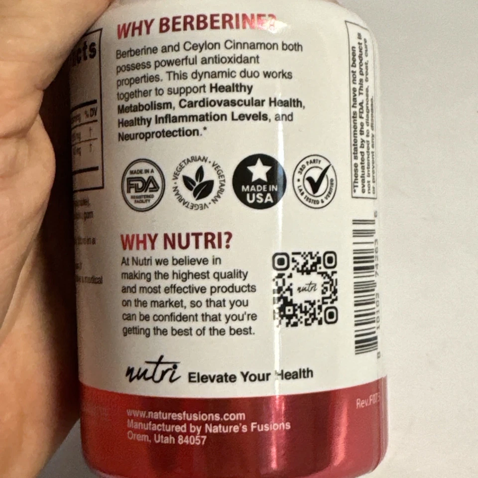 Nutri Berberina + Canela de Ceilán, 120 Cápsulas • 1300mg por porción Exp 05/2028 Foto 4 de 4