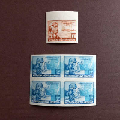 KROATIEN 1943 / DRUCKPROBEN - PRO LEGIONÄRE - NR. 5 UNBESCHÄDIGTE WERTE POSTFRISCH **