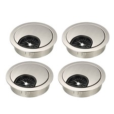 4Pcs Cable Hole Cover 2"/50mm Zinc Alloy Desk Wire Cord Cable Grommets Silver