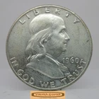 1960-D Franklin Half Dollar, 90% Silver, High Grade - #C59695NQ