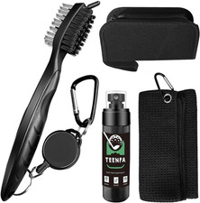 Golf Club Brush and Club Groove Cleaner with Retractable Zip-line - Premium G...