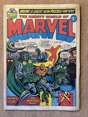 Mighty World Of Marvel #21 VGC 1973 UK, Doctor Doom x2! Jim Starlin Cover
