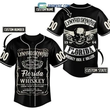 Lynyrd Skynyrd Florida Whiskey Rock A Roller Personalized Baseball Jersey
