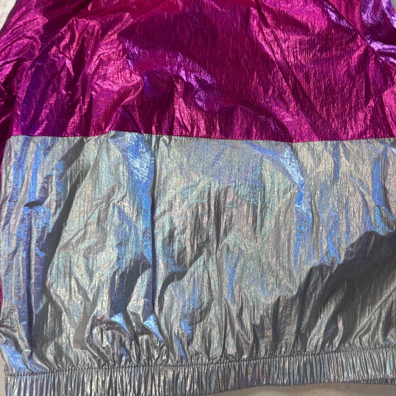 More Than Magic Girls Metallic Windbreaker Jacket Silver Purple Pink Size 6/6X image 9