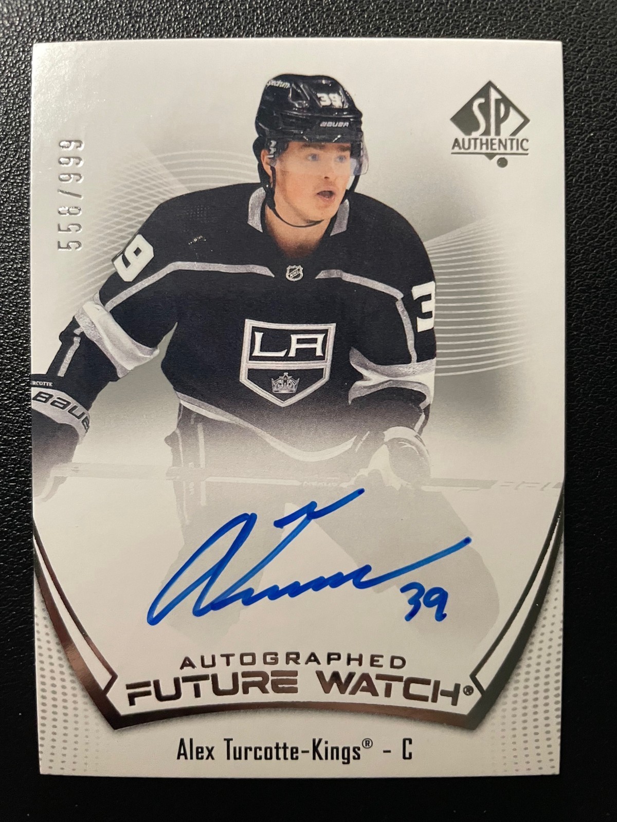 21-22 SP Authentic Hockey Future Watch Auto #165 Alex Turcotte (558/999)