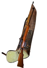 Western Leather Rifle Scabbard Case with Adjustable Strap, 28" Brown Barrel 