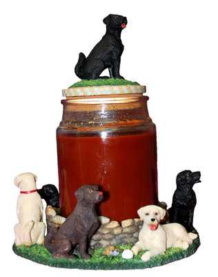 Continental Creations Asst'd Labs Resin Jar Candle Holder with Lid  New   S4408L
