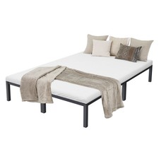 Cadre de lit en acier sommier à lattes anthracite chambre à coucher 140 x 200 cm