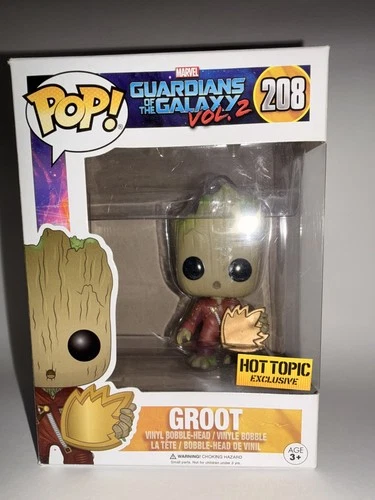 Funko Pop! Groot #208 Guardians Of The Galaxy Vol. 2 Hot Topic Exclusive Vaulted