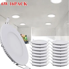 16Pack 4Inch LED Ceiling Lights Ultra-Thin Recessed Retrofits Kit 6000K Daylight