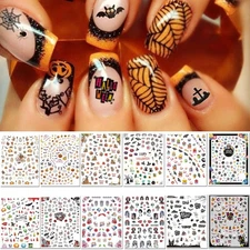 1000 Pcs Halloween Nail Decals Stickers, Self-Adhesive DIY Nail Art Tips Sten...
