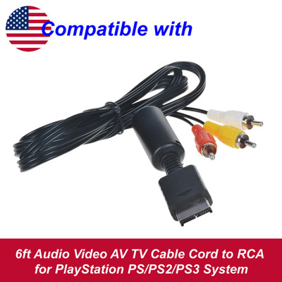 6ft Audio Video AV TV Cable Cord to RCA for PlayStation PS/PS2/PS3 System