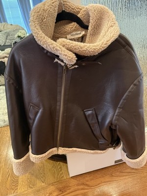 STYLE SHARK COZY SHEARLING LEATHER JACKET FOR WOMEN. NWT