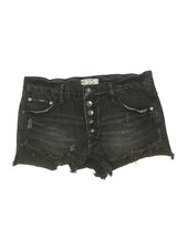 Free People Women Black Denim Shorts 25W