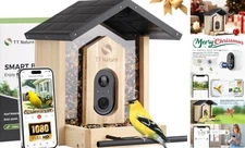  Bird Feeder with Camera, Upgraded 1.5L Smart Birdhouse Al Identify for Metal