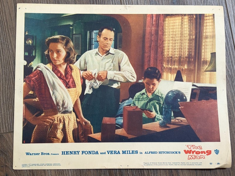 THE WRONG MAN (1957) Henry Fonda original ALFRED HITCHCOCK lobby card