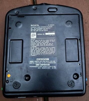 Vintage 1992 Sony Car Discman D-802K Portable CD Player - VERTICAL