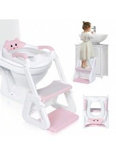 2-in-1 Potty Training Toilet Seat with Step Stool for Kids - Adjustable Height,