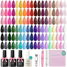 beetles Gel Polish Set 36 Colors Jelly Shades 45pcs with Base Top Coat UV LED