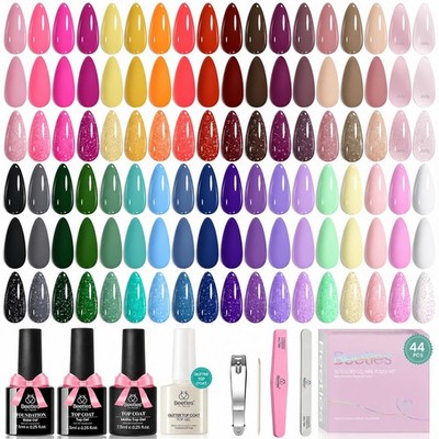 beetles Gel Polish Set 36 Colors Jelly Shades 45pcs with Base & Top Coat UV LED