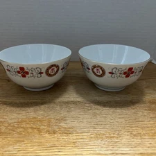 Pair Chinese Porcelain Rice Bowls With Flowers Multiple Color