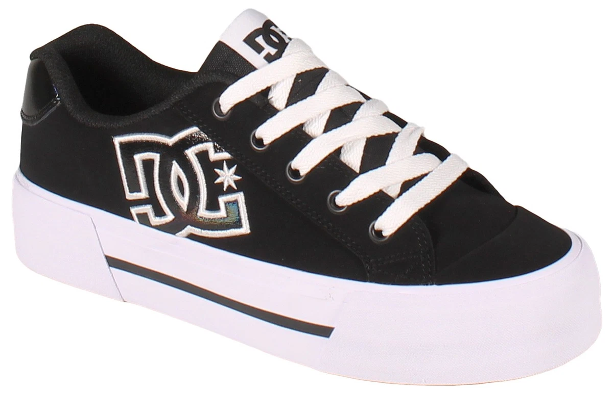 Baskets DC Chelsea Femme – Motif Pied-de-poule Noir/turquoise – Taille 40 (US 10)