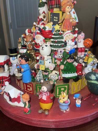 Vtg Handmade Alphabet Wood Block Christmas Holiday Tree - Picture 10 of 10