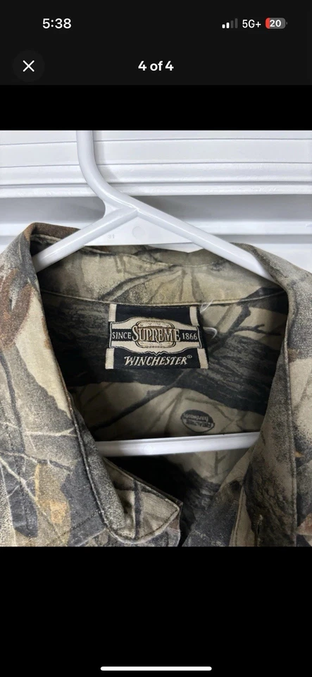 WINCHESTER SUPREME Camouflage Button Short Sleeve shirt Real Tree Men’s Med - Image 3 of 4